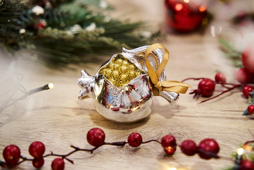 Idea regalo Natale Melograno portafortuna oro Selezione Zanolli