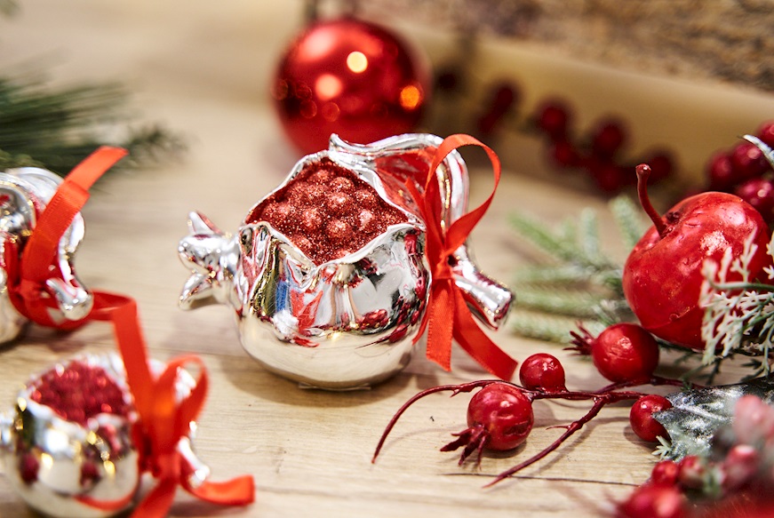 Idea regalo Natale Melograno portafortuna rosso Selezione Zanolli