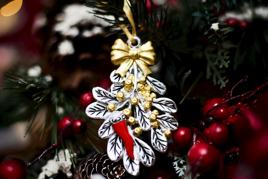 Christmas gift Mistletoe and Horn gold Selezione Zanolli