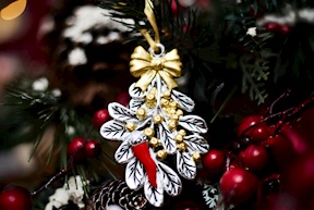 Christmas gift Mistletoe and Horn gold Selezione Zanolli