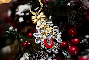 Christmas gift Mistletoe and Horseshoe gold Selezione Zanolli
