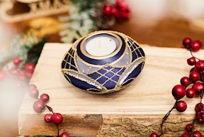 Christmas gift LED candle holder with blue T-Light Selezione Zanolli