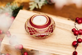 Christmas gift LED candle holder with red T-Light Selezione Zanolli