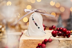 Christmas gift Bell White and silver with LED light Selezione Zanolli