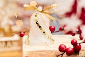 Christmas gift Bell White and gold with LED light Selezione Zanolli
