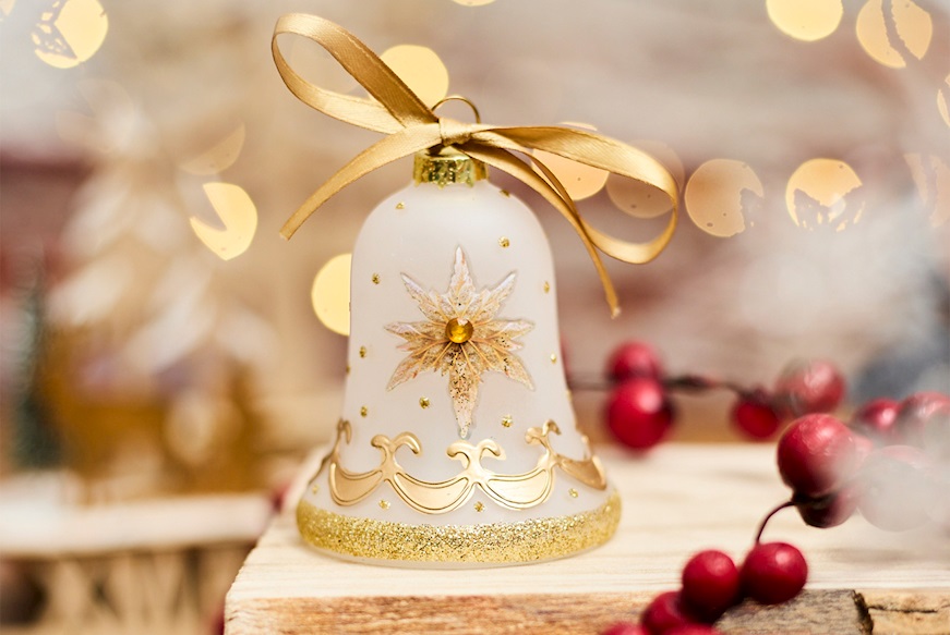 Christmas gift Bell White and gold with LED light Selezione Zanolli