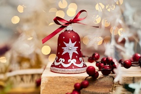 Christmas gift Bell Red star with LED light Selezione Zanolli