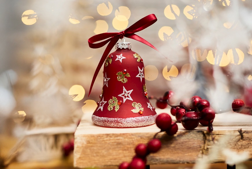 Christmas gift Bell Red stars with LED light Selezione Zanolli