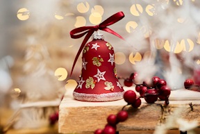 Christmas gift Bell Red stars with LED light Selezione Zanolli