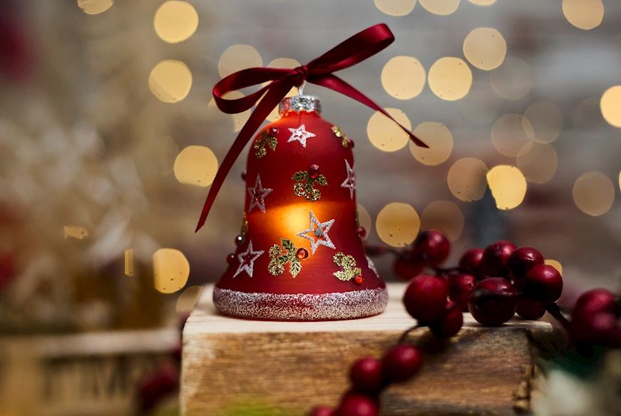 Christmas gift Bell Red stars with LED light Selezione Zanolli