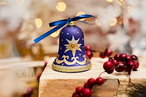 Christmas gift Bell Blue star with LED light Selezione Zanolli
