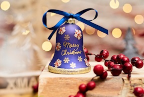 Christmas gift Bell Blue Merry Christmas with LED light Selezione Zanolli