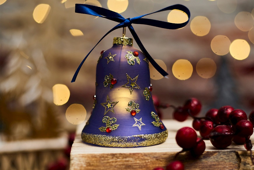 Christmas gift Bell Blue stars with LED light Selezione Zanolli