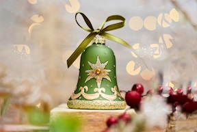 Christmas gift Bell Green star with LED light Selezione Zanolli