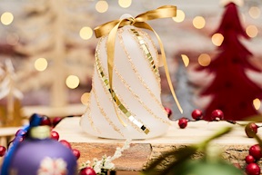 Christmas gift Bell White and gold with LED light Selezione Zanolli