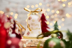 Christmas gift Bell White Merry Christmas with LED light Selezione Zanolli