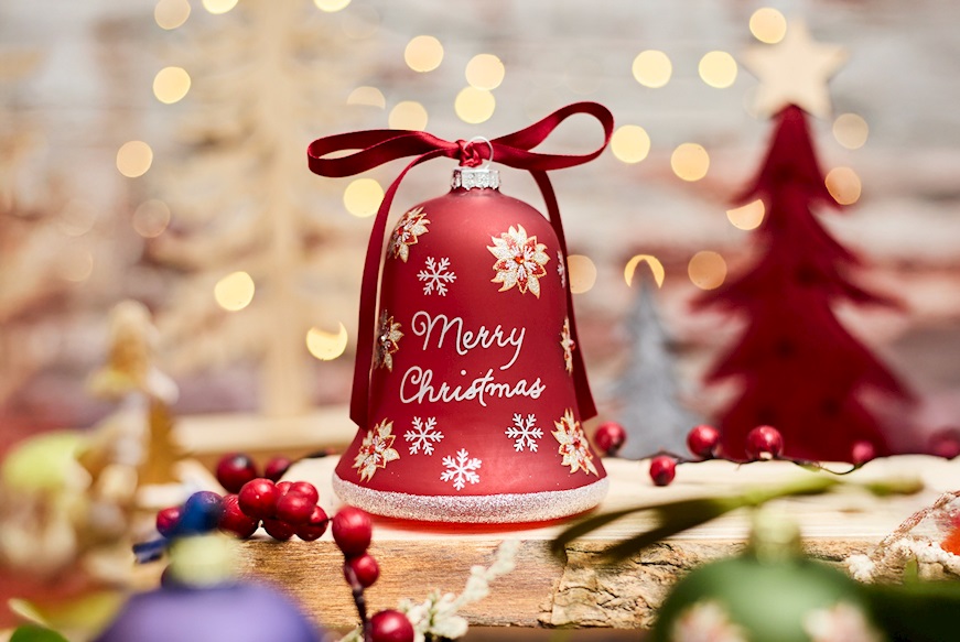 Christmas gift Bell Red Merry Christmas with LED light Selezione Zanolli