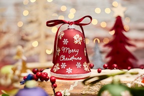 Christmas gift Bell Red Merry Christmas with LED light Selezione Zanolli