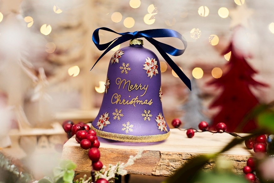 Christmas gift Bell Blue Merry Christmas with LED light Selezione Zanolli