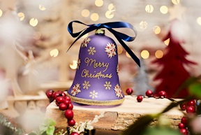 Christmas gift Bell Blue Merry Christmas with LED light Selezione Zanolli