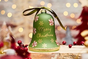 Christmas gift Bell Green Merry Christmas with LED light Selezione Zanolli