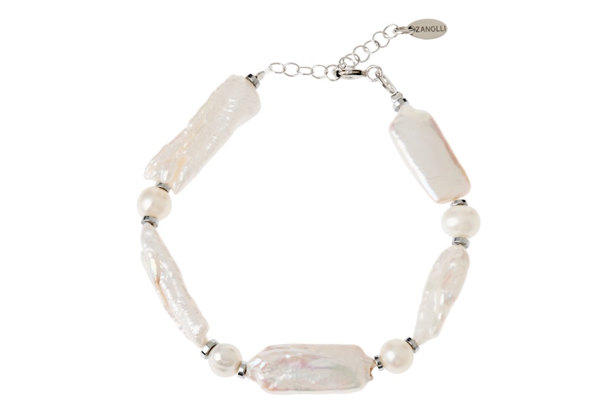 Bracciale argento con perle alternate Selezione Zanolli
