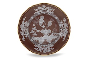 Charger plate Oriente Italiano Castagn porcelain Richard Ginori