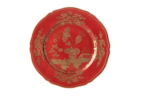 Charger plate Oriente Italiano Rubrum porcelain Richard Ginori