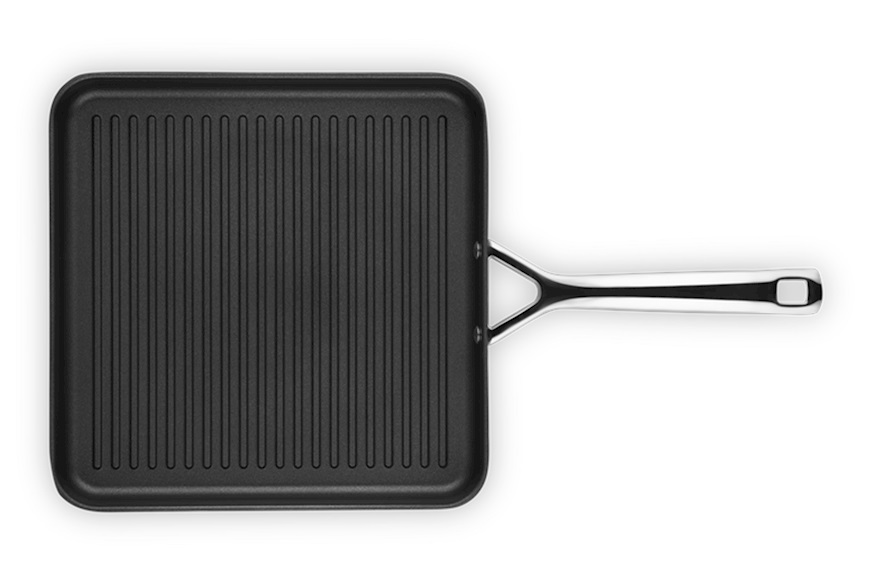 Grill quadrato rigato in alluminio antiaderente nero Le Creuset