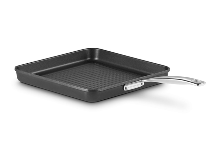 Grill quadrato rigato in alluminio antiaderente nero Le Creuset