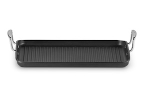 Grill grande rigato in alluminio antiaderente nero Le Creuset