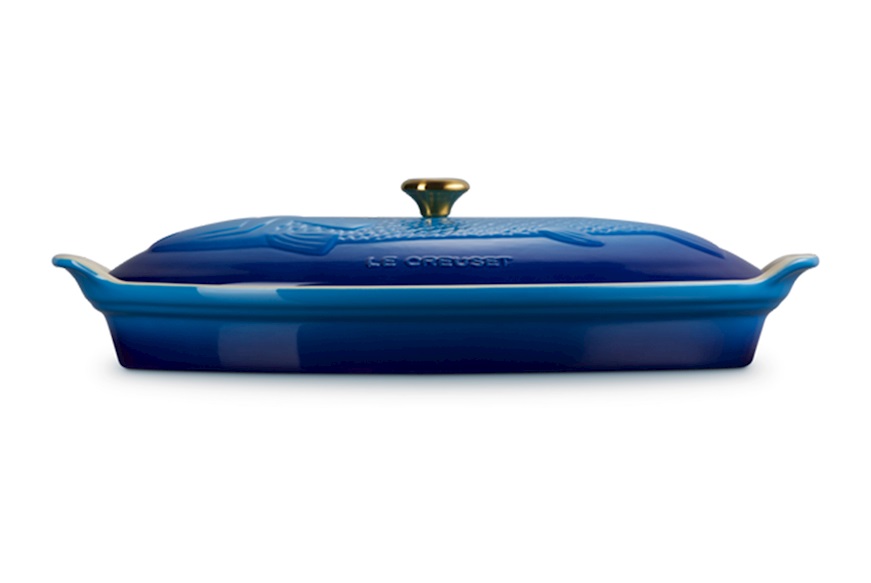 Pesciera Tradition gres azure blu con coperchio Le Creuset
