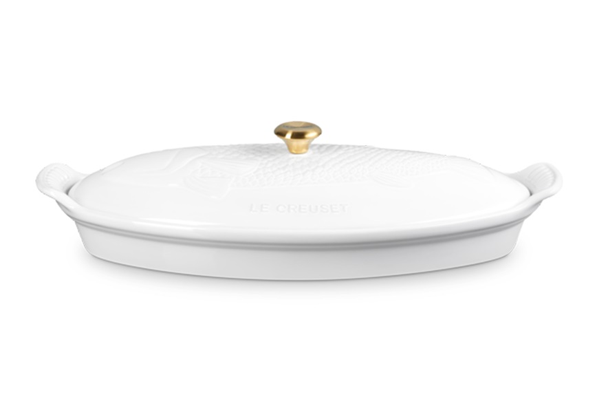 Pesciera Tradition gres bianco con coperchio Le Creuset