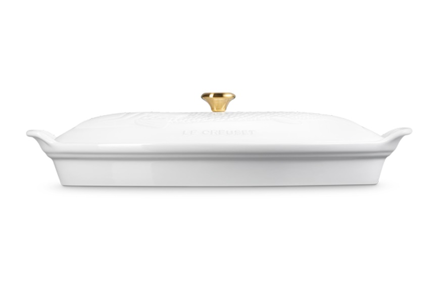 Pesciera Tradition gres bianco con coperchio Le Creuset