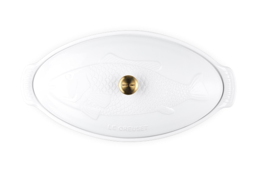 Pesciera Tradition gres bianco con coperchio Le Creuset