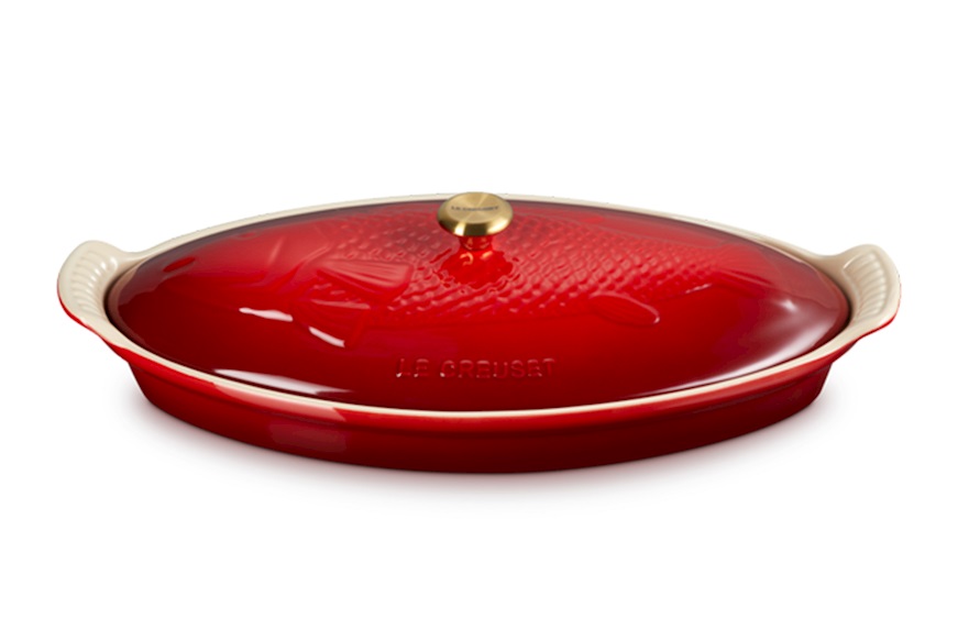 Pesciera Tradition gres ciliegia con coperchio Le Creuset