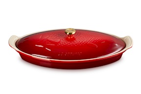 Pesciera Tradition gres ciliegia con coperchio Le Creuset