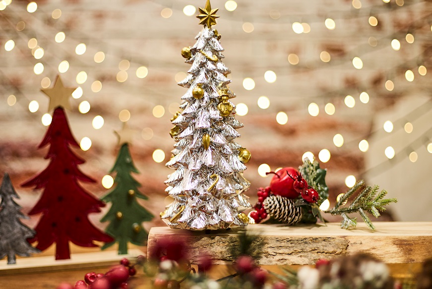 Idea regalo Natale Carillon albero di Natale dorato Selezione Zanolli