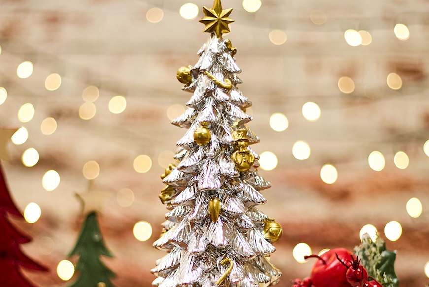 Idea regalo Natale Carillon albero di Natale dorato Selezione Zanolli