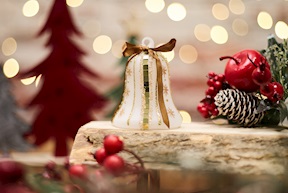 Christmas gift Bell White and gold with LED light Selezione Zanolli