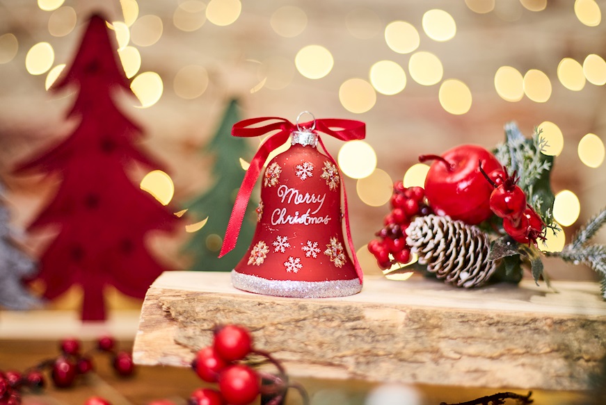 Christmas gift Bell Red Merry Christmas with LED light Selezione Zanolli
