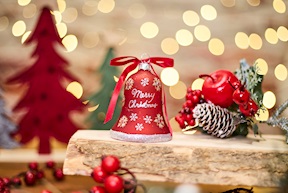 Christmas gift Bell Red Merry Christmas with LED light Selezione Zanolli