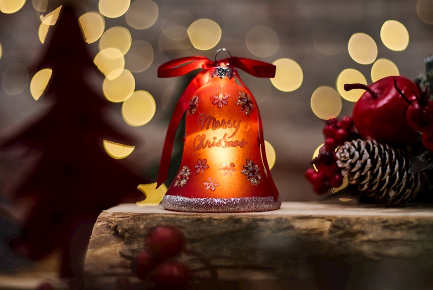 Christmas gift Bell Red Merry Christmas with LED light Selezione Zanolli