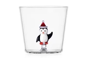 Idea regalo Natale Bicchiere tumbler Pinguino con Cappello di Natale Christmas Tales Ichendorf