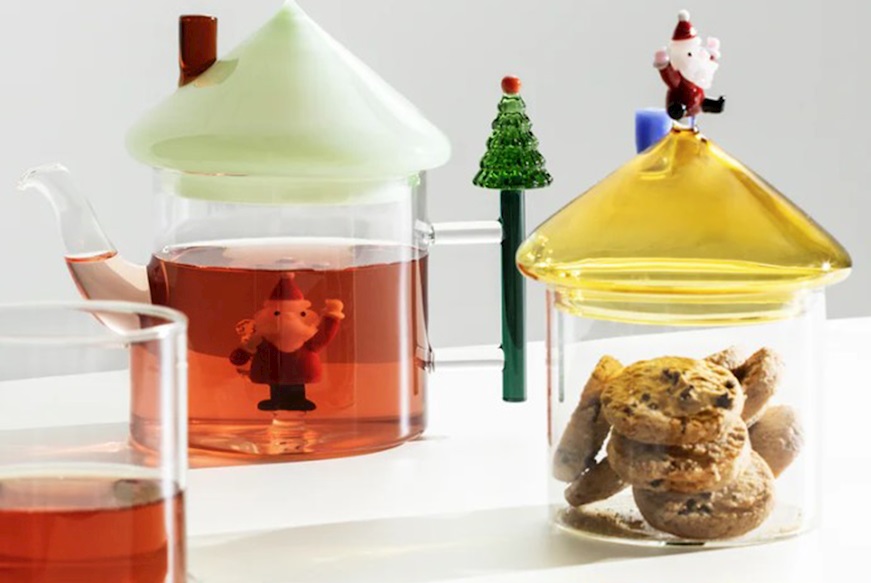 Idea regalo Natale Teiera Babbo Natale tappo verde Ichendorf