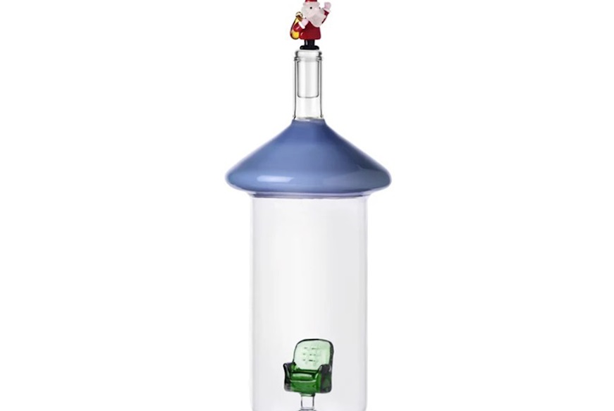 Idea regalo Natale Bottiglia Babbo Natale e Regalo Azzurro Christmas Tales Ichendorf
