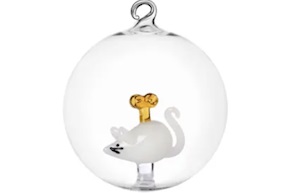 Idea regalo Natale Palla di Natale Topino bianco Ichendorf