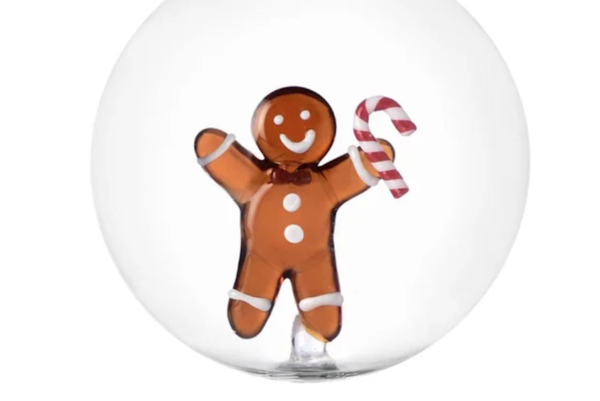 Idea regalo Natale Palla di Natale Pan di Zenzero con bastoncino Ichendorf