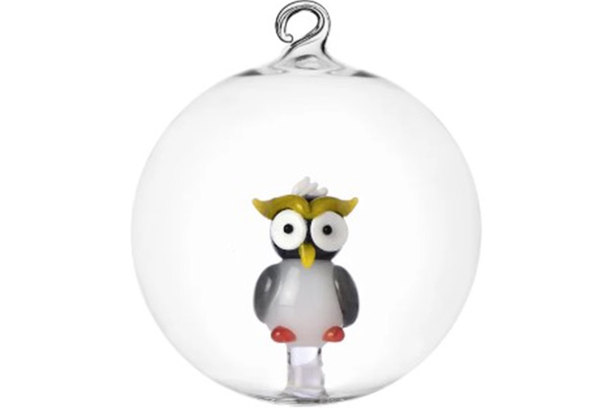 Idea regalo Natale Palla di Natale Gufo Colorato Woodland Tales Ichendorf