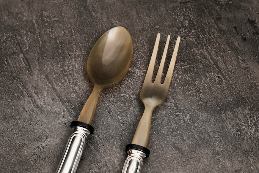 Posate insalata argento 40 grammi 2 pezzi in stile Barocchino usato ricondizionato Zanolli Vintage